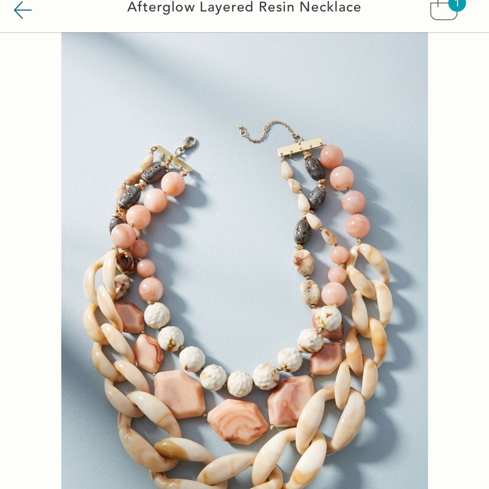 Anthropologie afterglow layered resin necklace